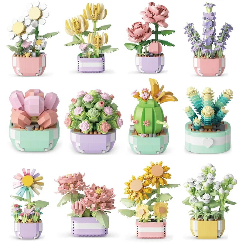 Bonsai Garden Tree - Flower Succulents Building Blocks Everlasting Flower