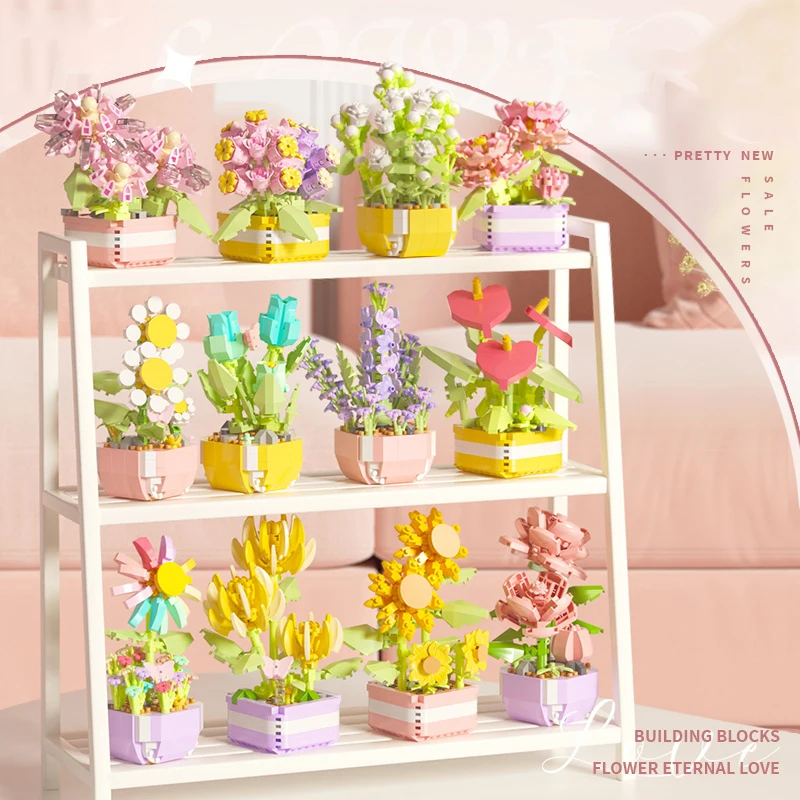 Flower Succulents Building Blo - đánh giá và giá Bonsai Garden Tree
