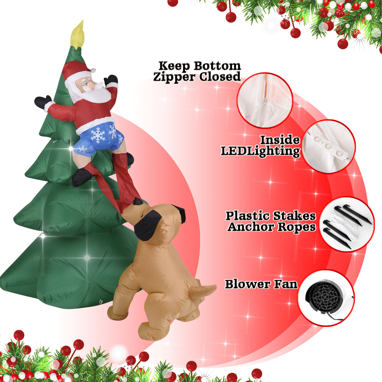 Christmas Inflatable Dog  w/Sa - đánh giá và giá Bonsai Garden Tree