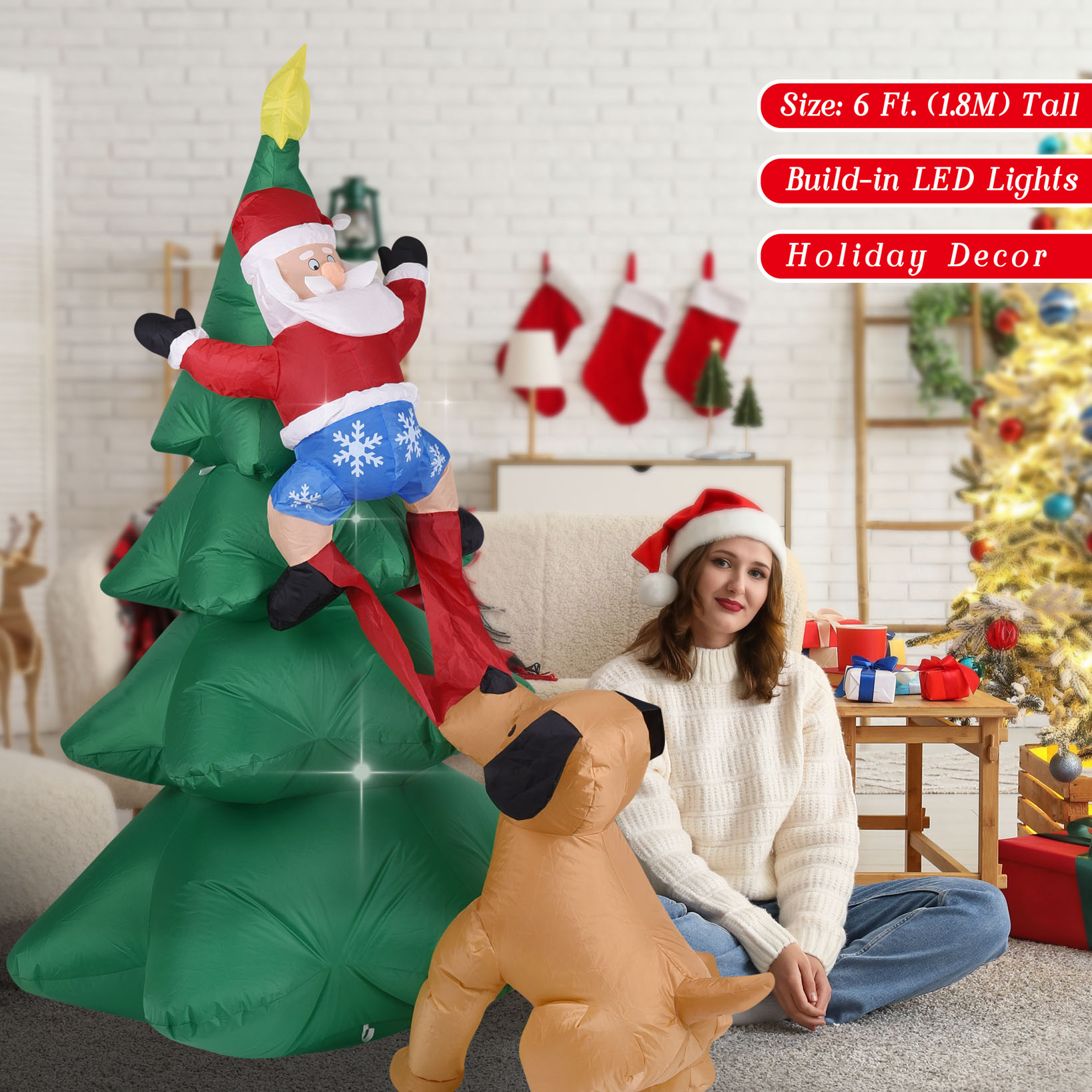 Christmas Inflatable Dog  w/Sa - đánh giá và giá Bonsai Garden Tree